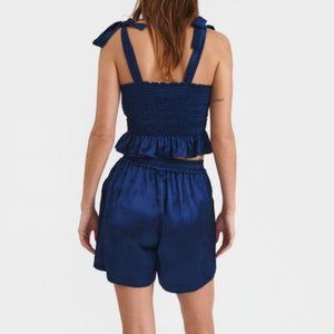 Daily Sleeper Tender Fighter silk set in Navy